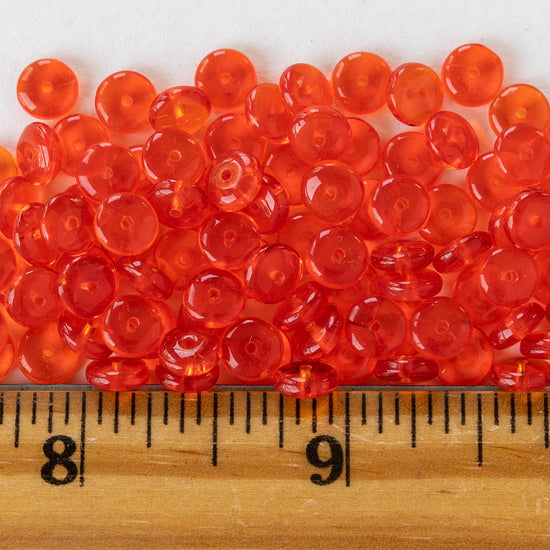 Load image into Gallery viewer, 6mm Rondelle Beads - Orange Hyacinth - 100 beads
