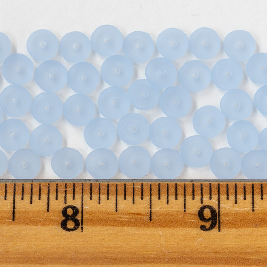Load image into Gallery viewer, 6mm Frosted Glass Rondelle - Light Blue - 100 Beads
