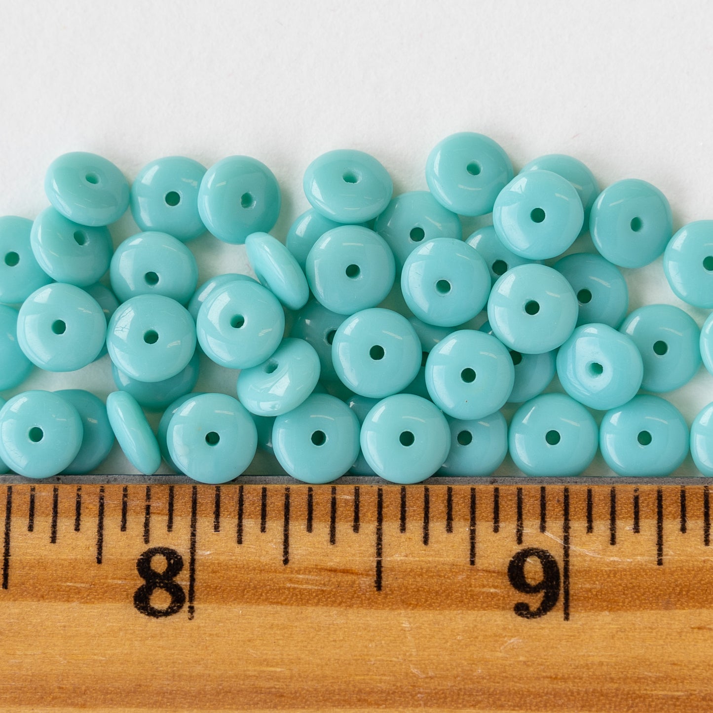6mm Rondelle Beads - Opaque Blue Turquoise - 50 Beads