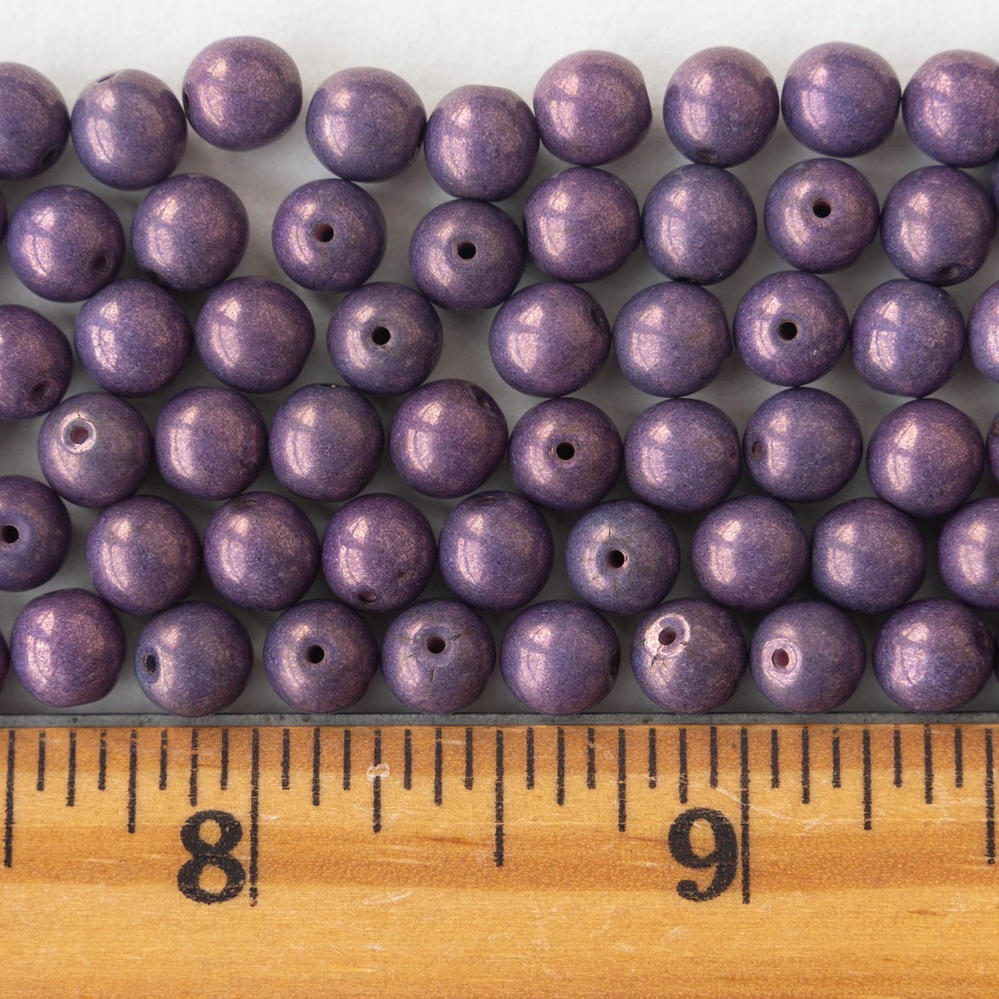 6mm Round Glass Beads - Dark Purple - 50 Beads