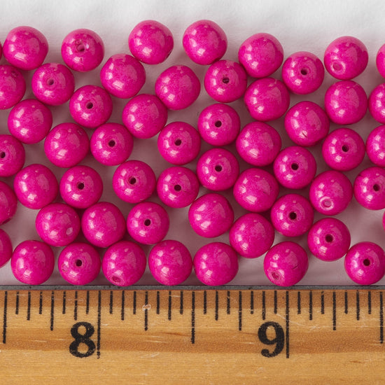 6 mm Round Glass beads Powdery Pastel Peach x 40 pc(s