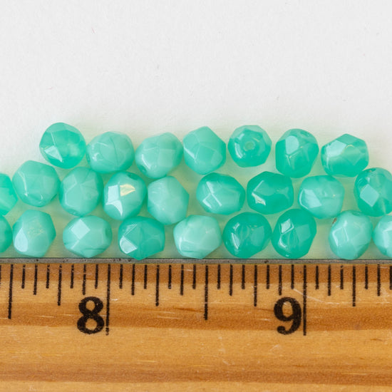Load image into Gallery viewer, 6mm Round Firepolished Beads - Seafoam Opaline - 25 beads
