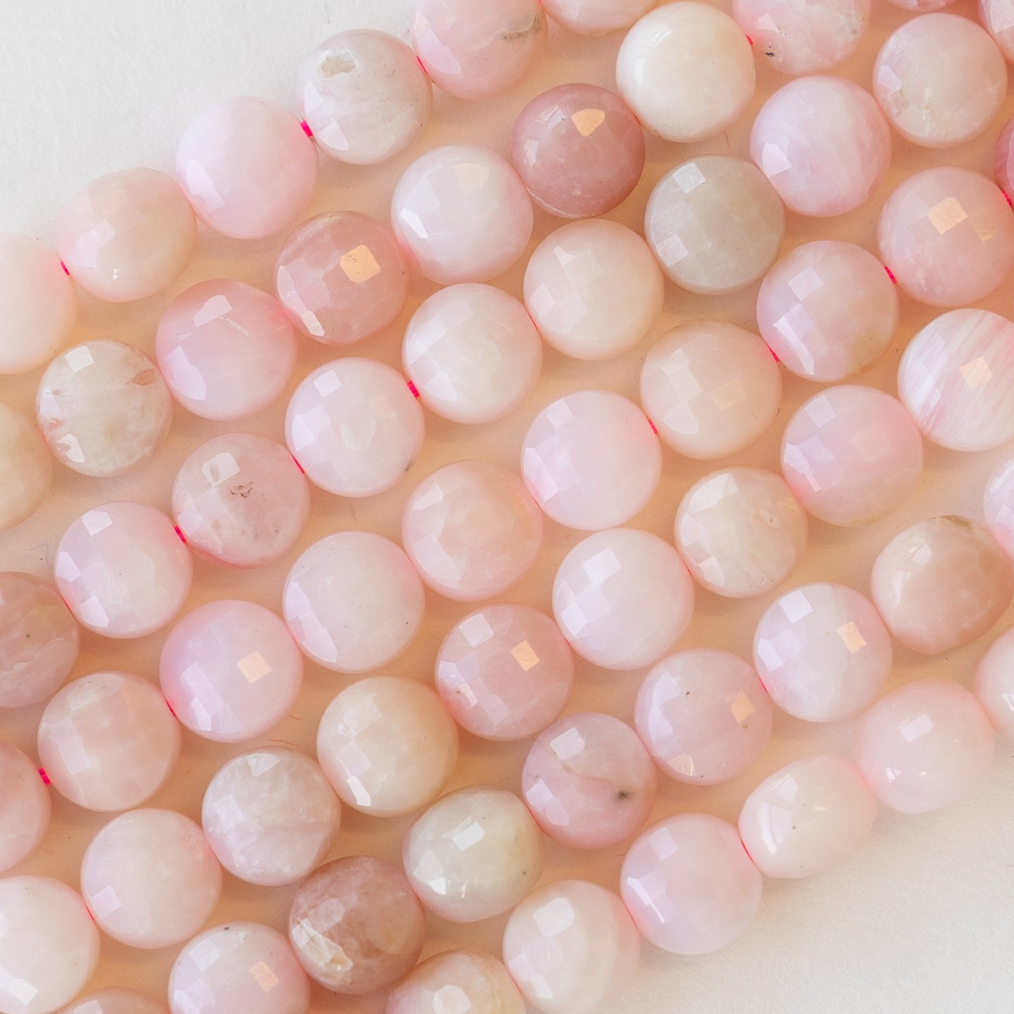 Load image into Gallery viewer, 6mm Peruvian Faceted Pink Opal Coin Beads - 16 Inches
