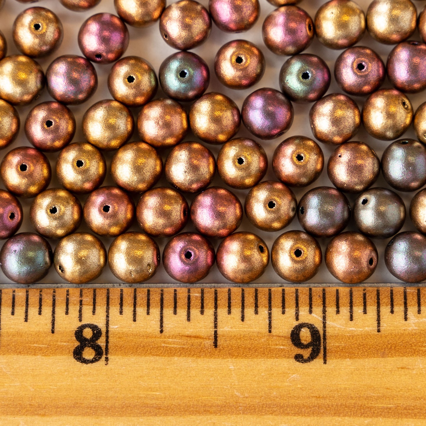 Load image into Gallery viewer, 6mm Round Glass Beads - Gold Iris Matte - 50 beads
