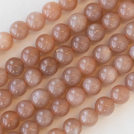 6mm Round Peach Moonstone - 16 Inches