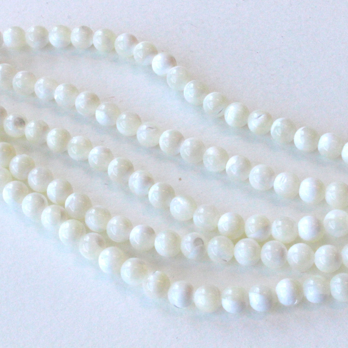 6mm Round Mother of Pearl - 16 inches