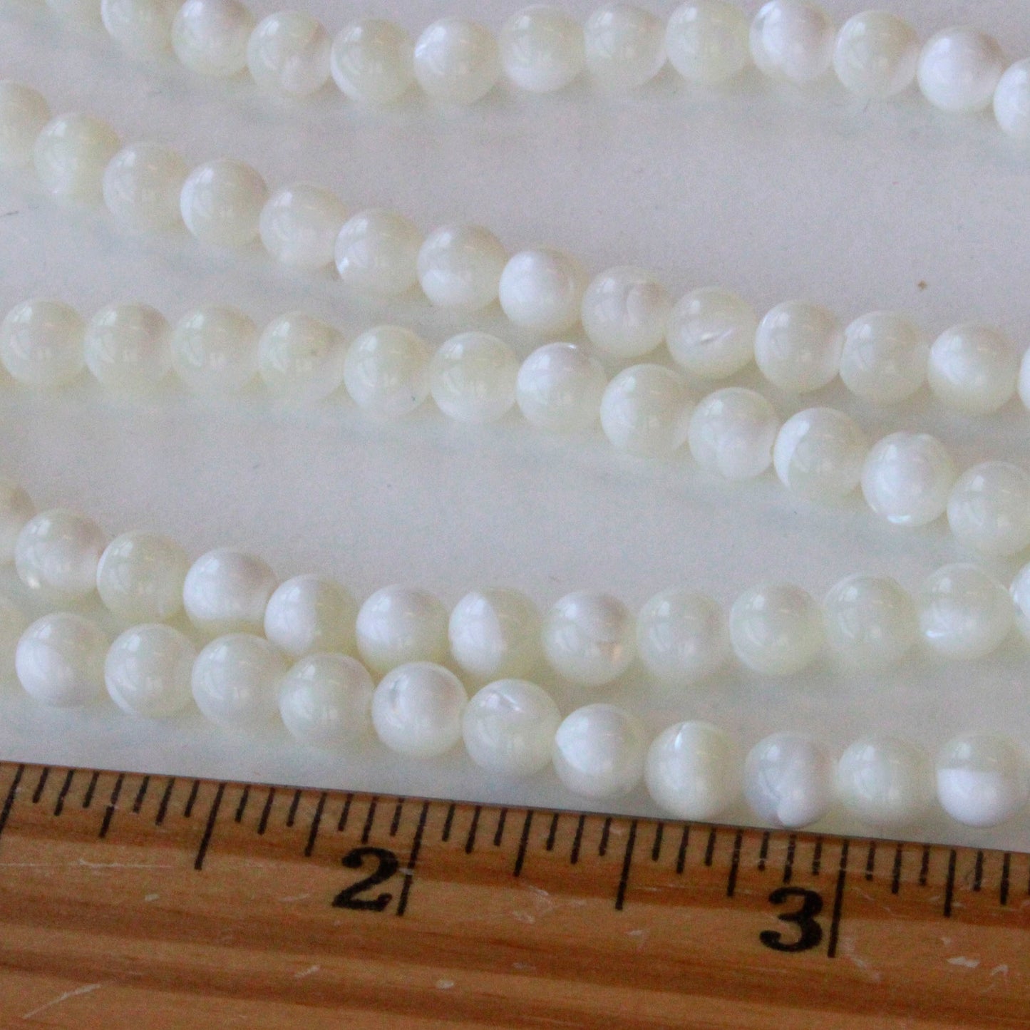 6mm Round Mother of Pearl - 16 inches