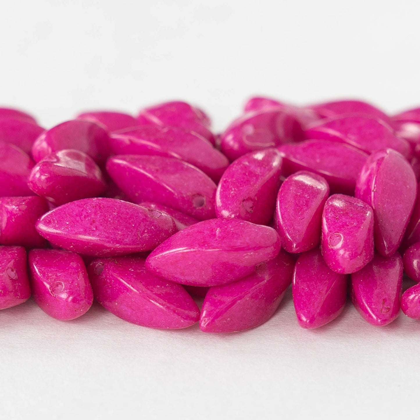 6x12mm Twist Drop Beads - Hot Pink - 50