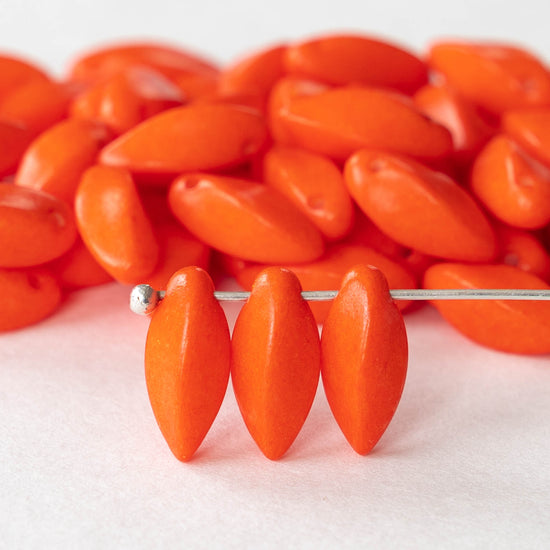 6x12mm Twist Drop Beads - Orange - 50