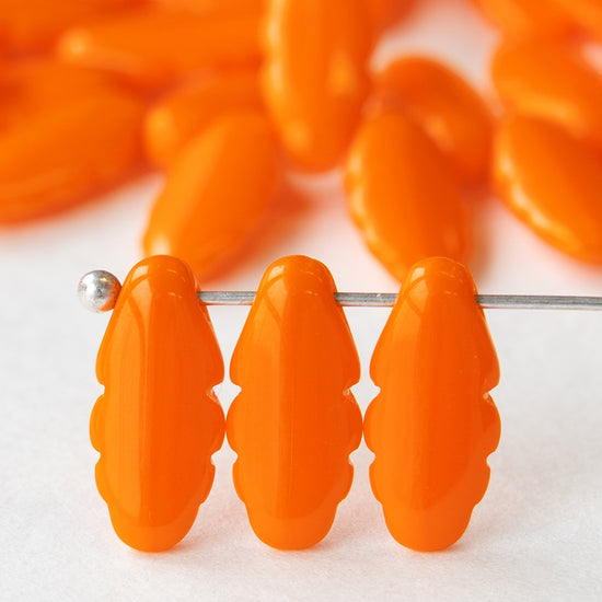Retro Dagger Beads - Opaque Orange - 30 beads