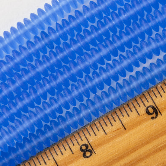 7mm Rondelle Beads - Lt Sapphire Blue - 100 or 50 Beads