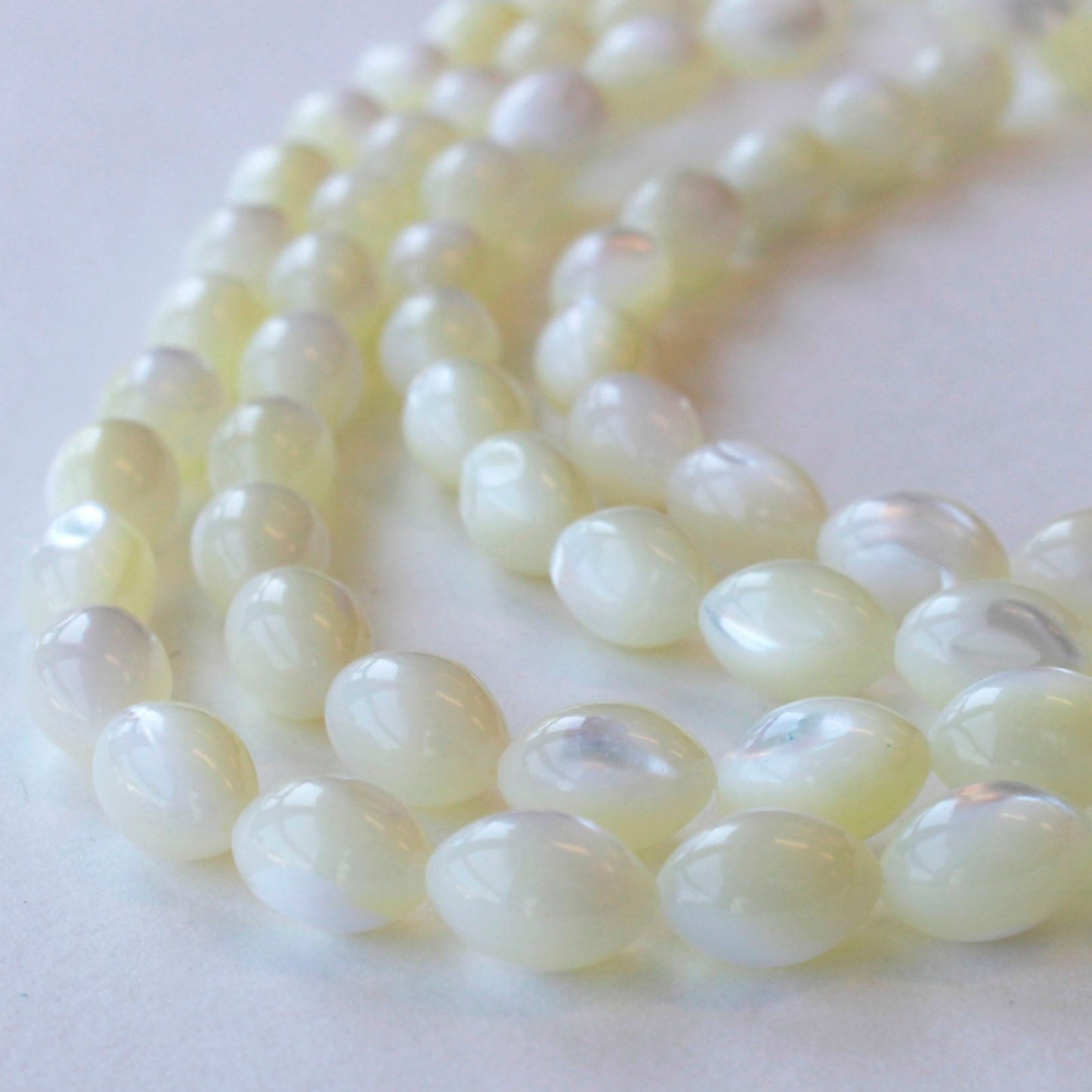 7.5x10.5mm Mother of Pearl Lemon Shape - 16 inches