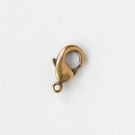 12mm lobster Clasp - Brass Plate - 2 or 6 Clasps