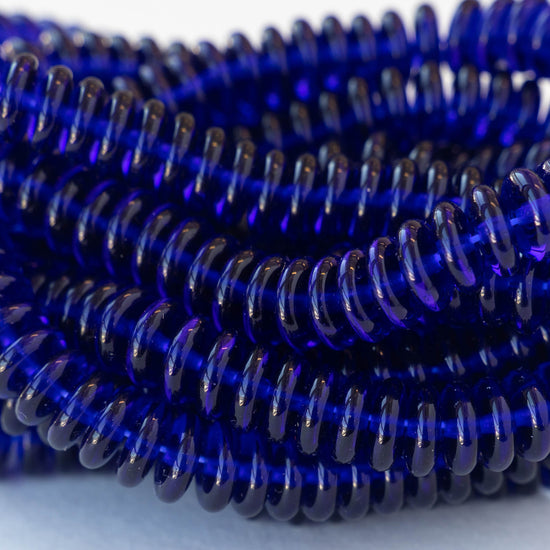 8mm Rondelle Beads - Cobalt Blue - 50 Beads