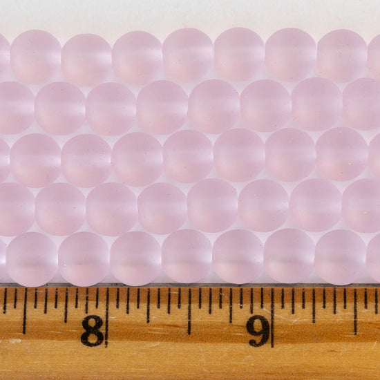 Load image into Gallery viewer, 8mm Frosted Glass Rounds - Pink Rose - 16 Inches
