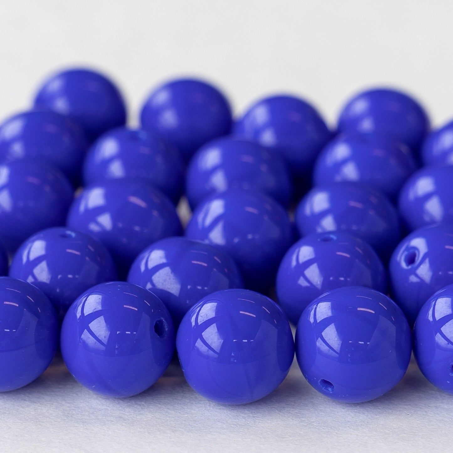 8mm Round Glass Beads - Dark Blue - 50 beads