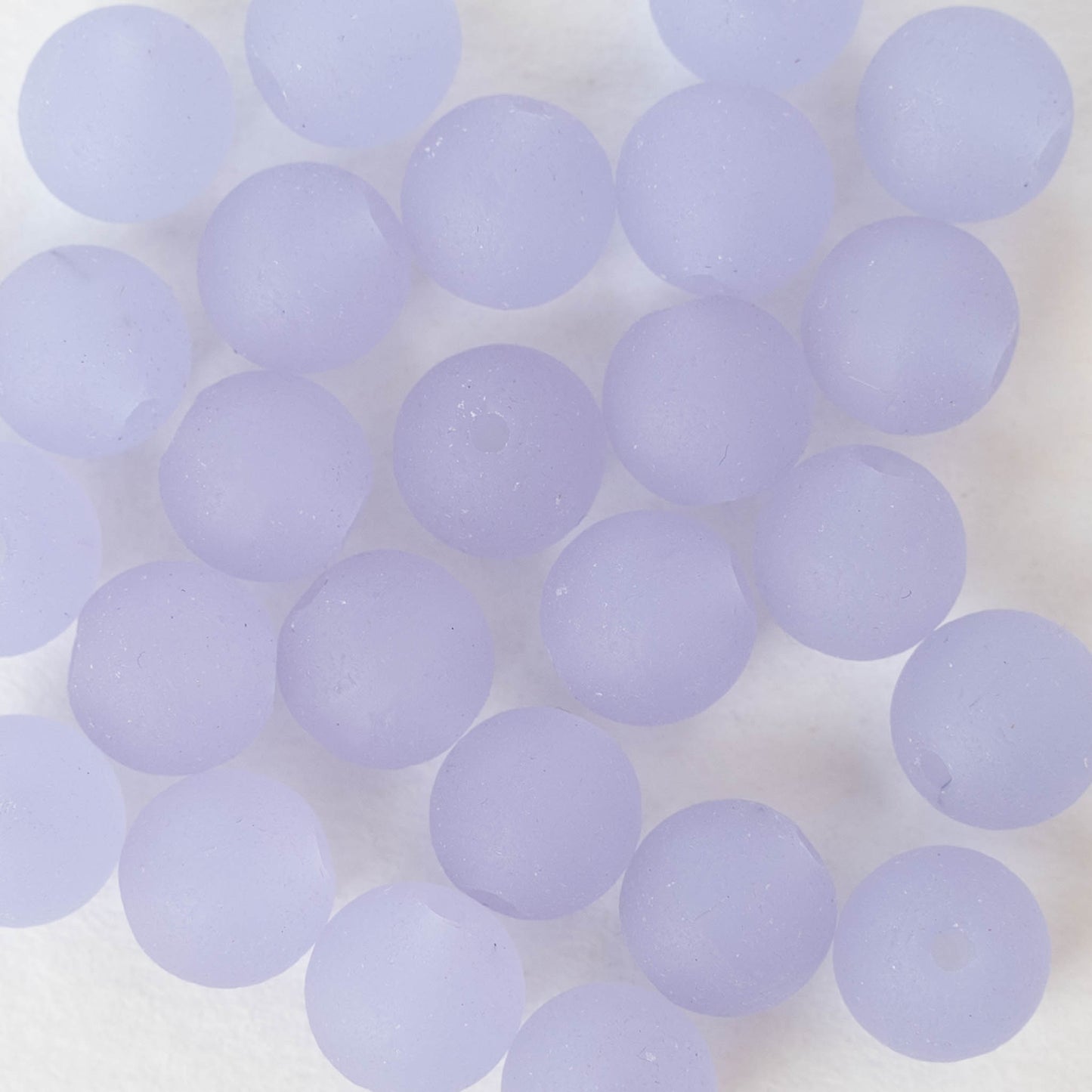 Load image into Gallery viewer, 8mm Frosted Glass Rounds - Opaque Lavender - 16 Inches
