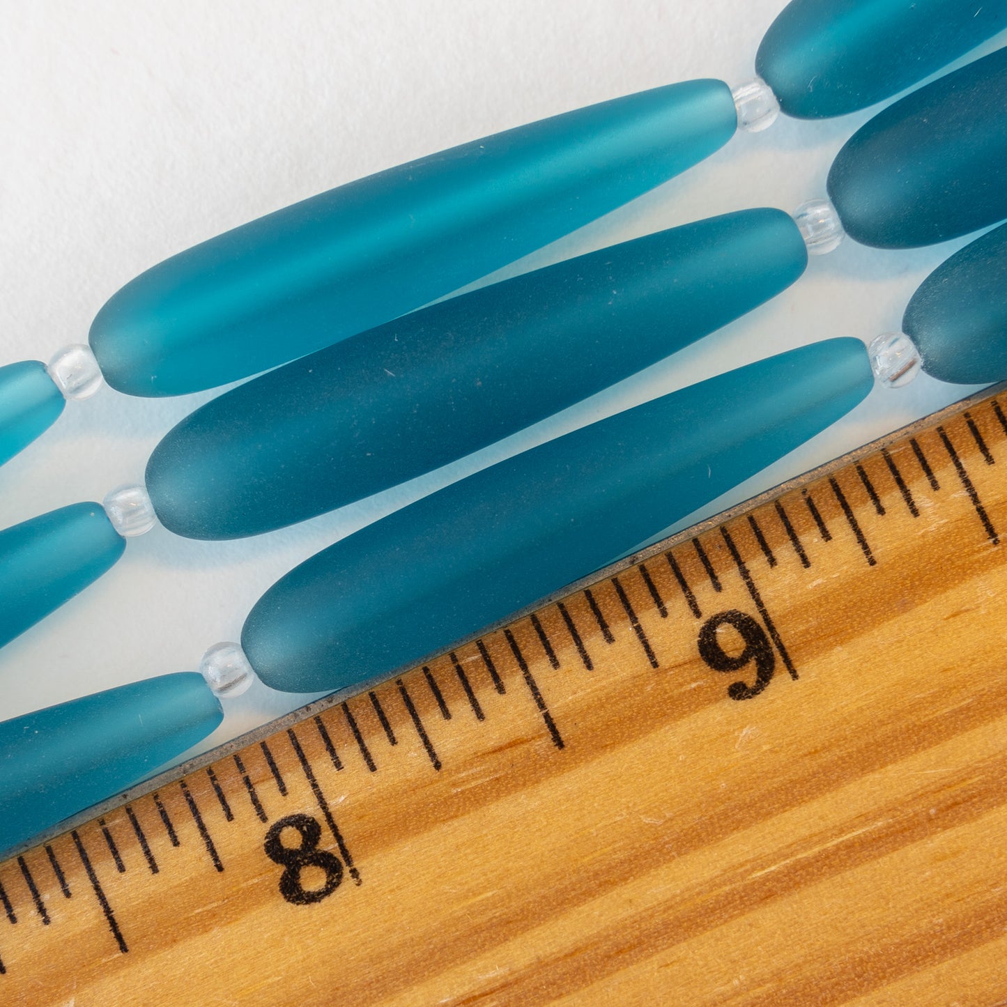 8x38mm Long Drill Drops - Teal - 10 Beads