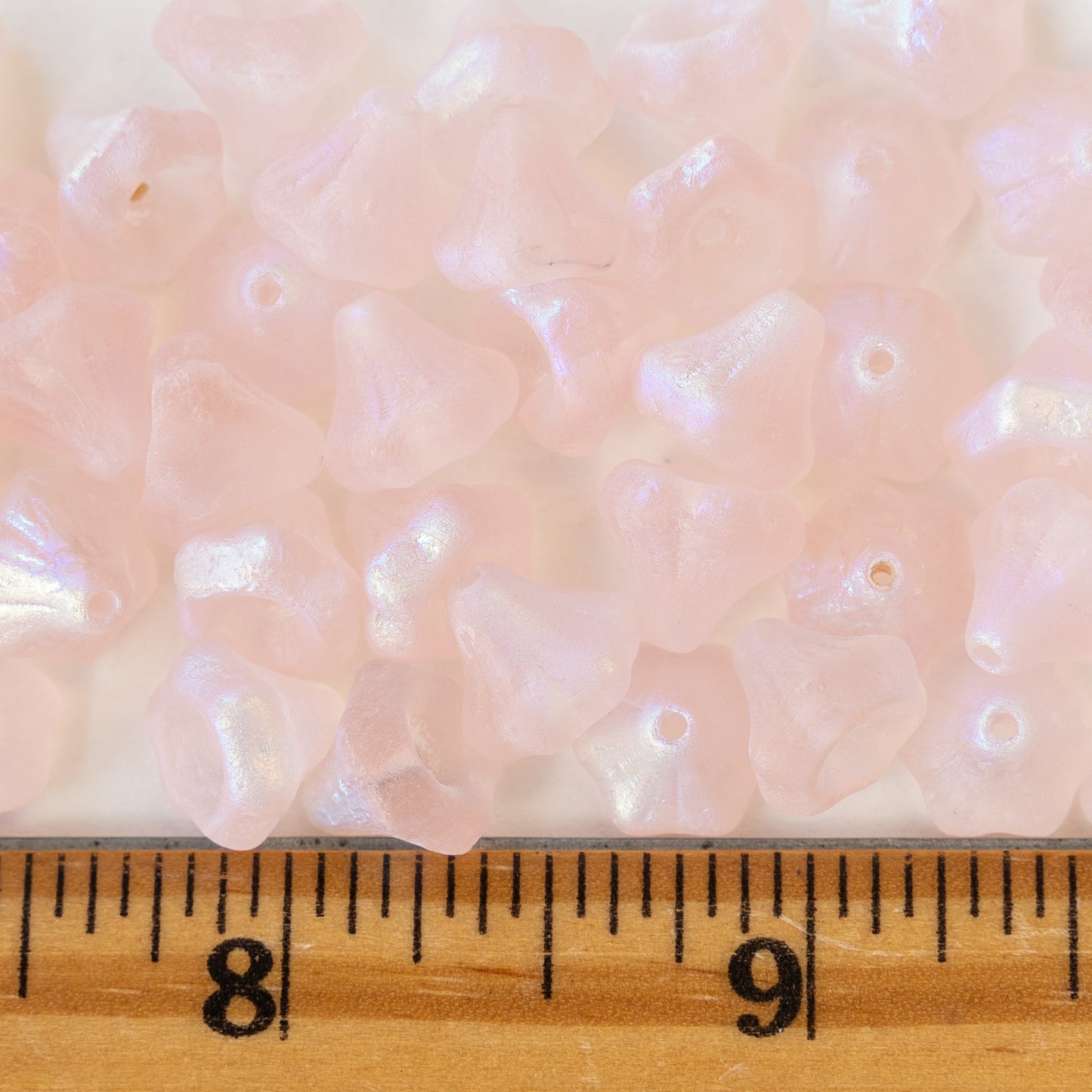 Load image into Gallery viewer, 9mm Bell Flower Beads - Pink Matte AB - 10 beads
