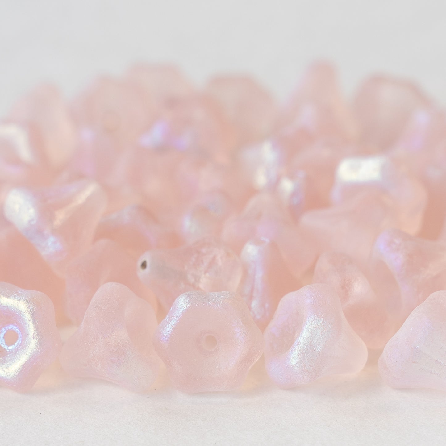 Load image into Gallery viewer, 9mm Bell Flower Beads - Pink Matte AB - 10 beads
