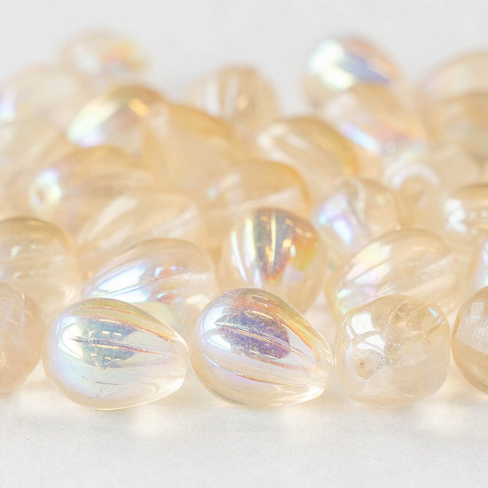 9x11mm Melon Drops -  Champagne AB - 10 beads