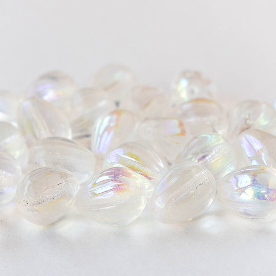 9x11mm Melon Drops -  Crystal Luster AB - 10 beads