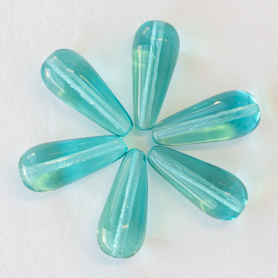 Load image into Gallery viewer, 9x20mm Long Drilled Drops - Seafoam - 20 Beads
