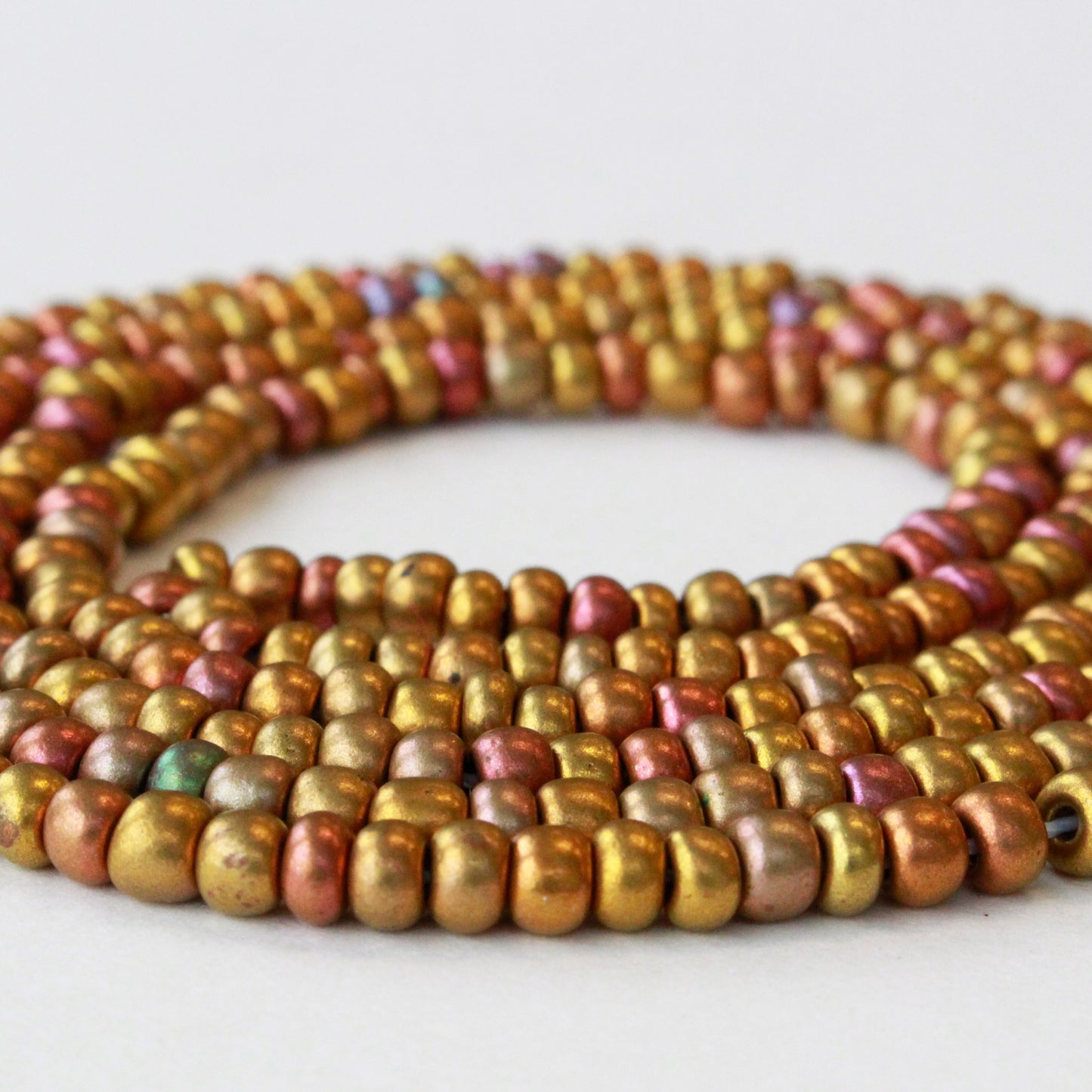Size 6 Seed Beads - Rose Gold Iris - Choose Amount