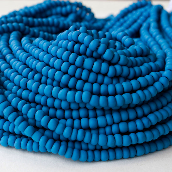 Size 6 Seed Beads - Matte Dark Slate Blue - Choose Amount