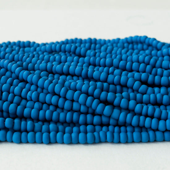 Size 6 Seed Beads - Matte Dark Slate Blue - Choose Amount