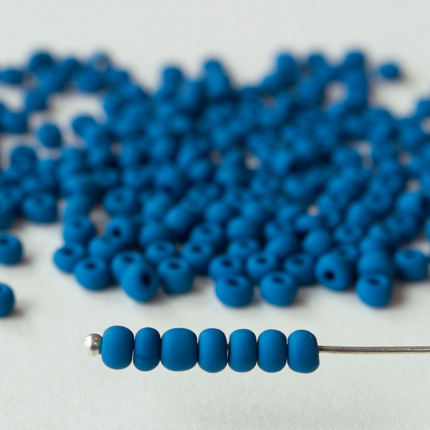 Size 6 Seed Beads - Matte Dark Slate Blue - Choose Amount