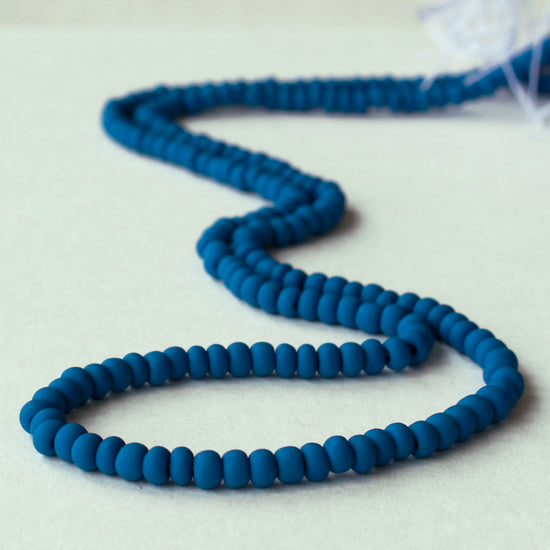 Size 6 Seed Beads - Matte Dark Slate Blue - Choose Amount