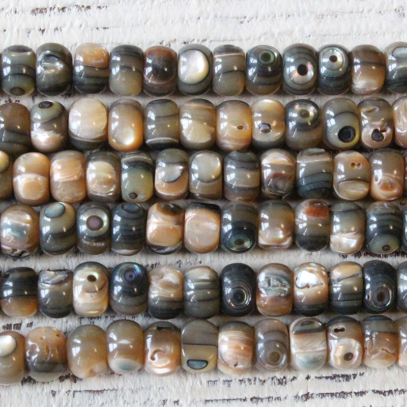 4x6mm Abalone Rondelle Beads - 16 Inch Strand