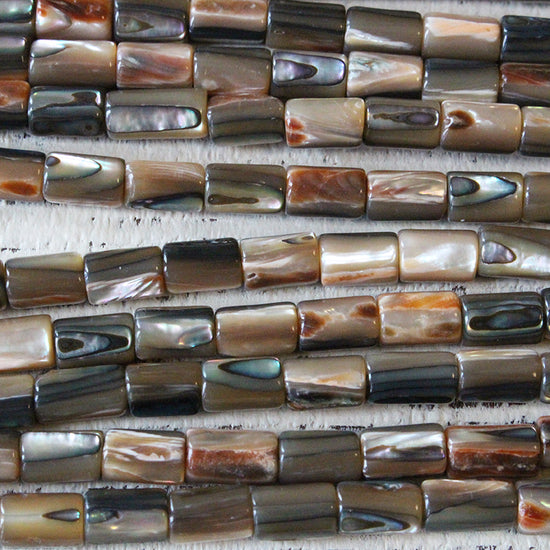 12x5mm Abalone Tube Beads - 16 Inch Strand