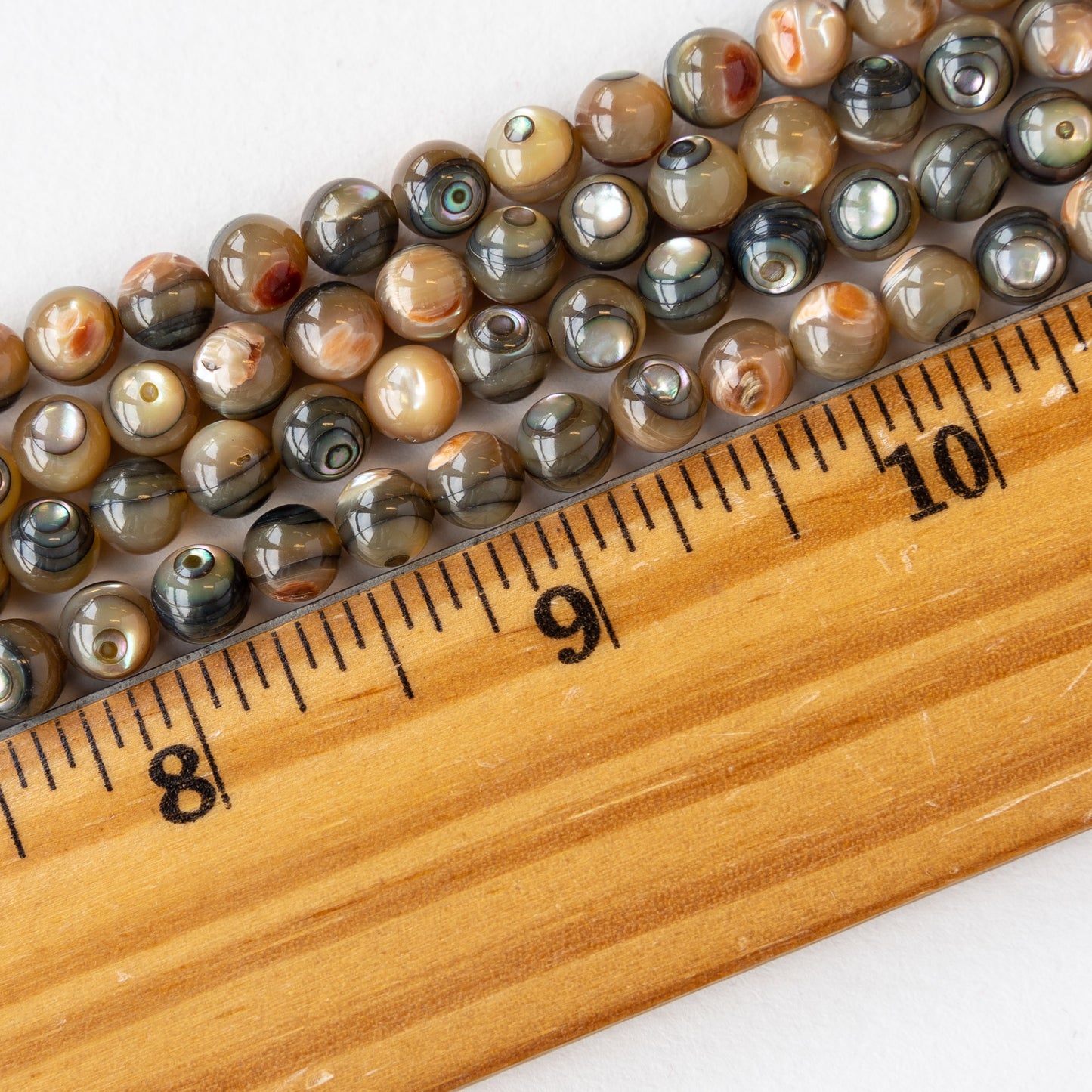 6mm Round Abalone Beads - 16 Inch Strand