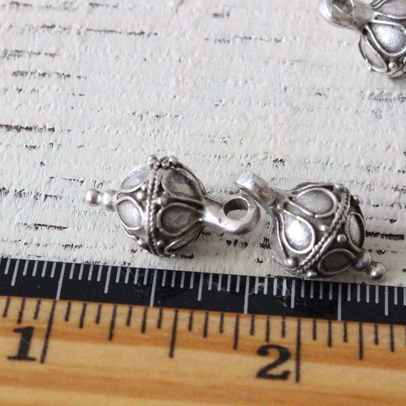 12mm Mykonos Metal Ball Beads with Bale - Pewter - 4 or 12