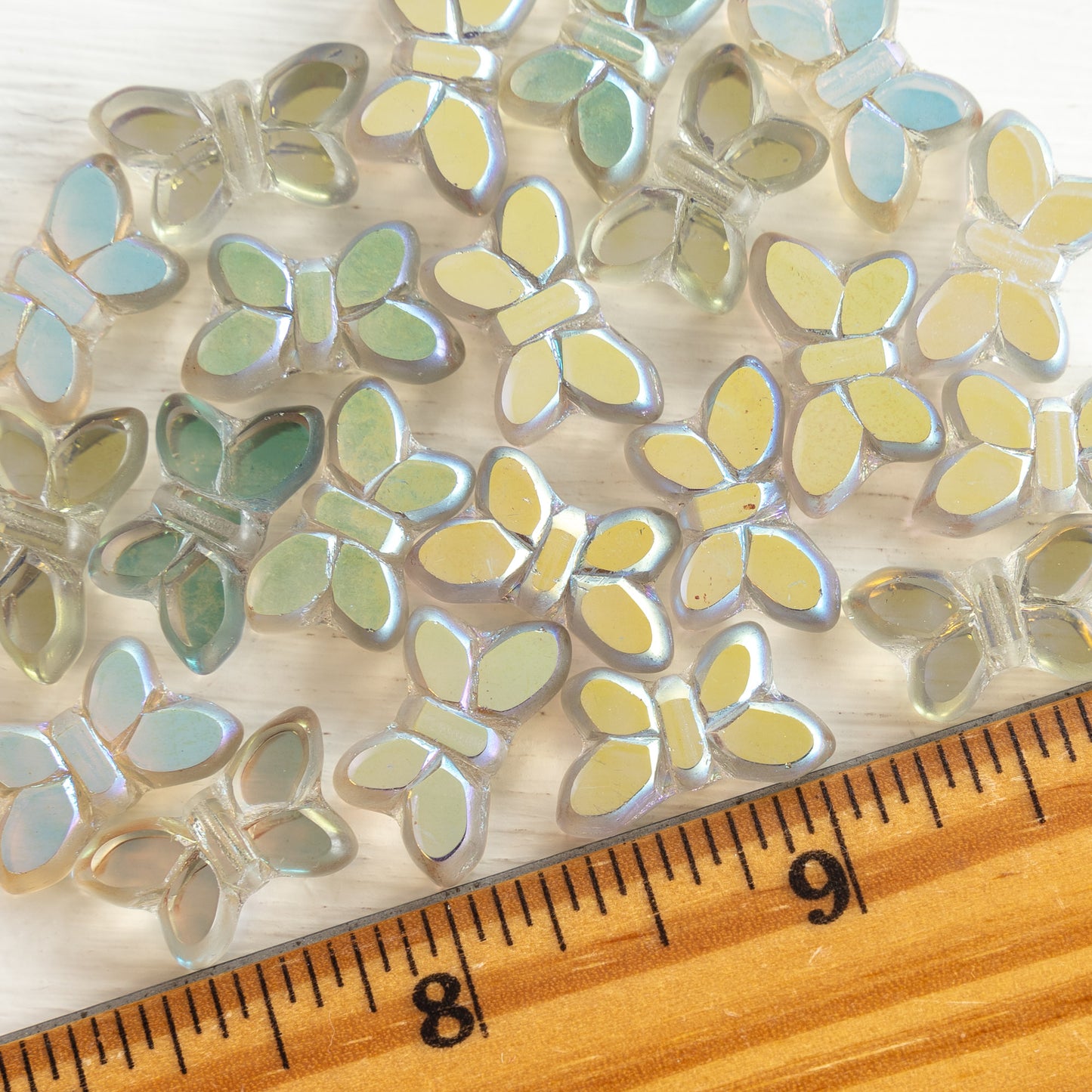 12x20mm Table Cut Butterfly Beads - Crystal AB