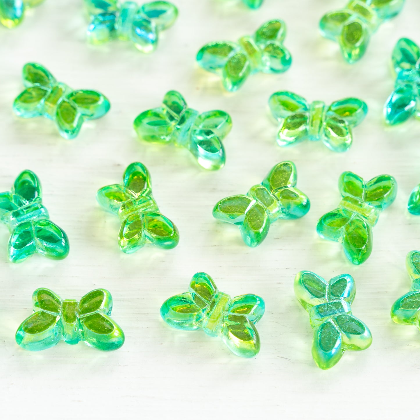 12x20mm Table Cut Butterfly Beads - Light Green