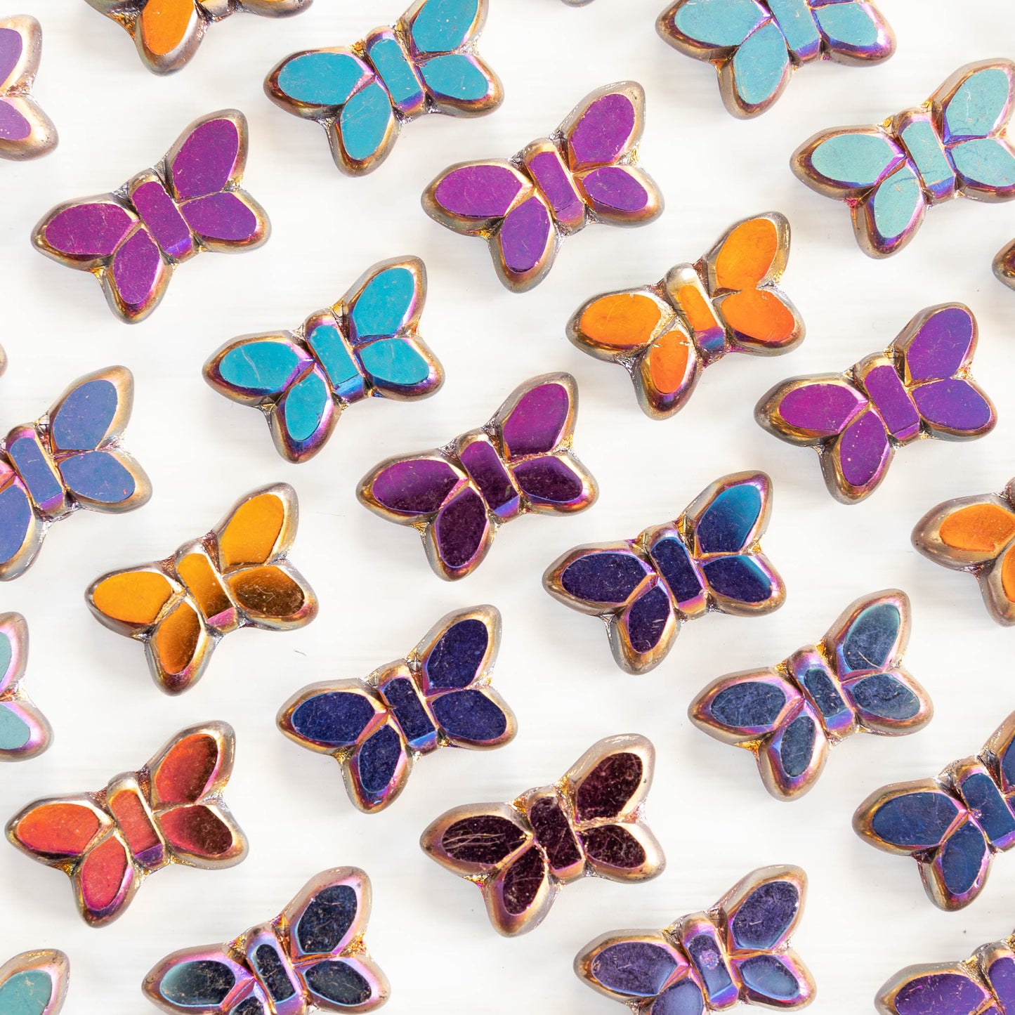 12x20mm Table Cut Butterfly Beads - Mixed Metallic