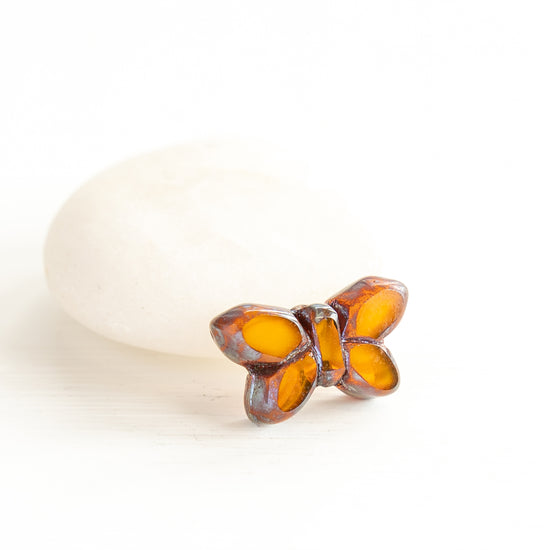 12x20mm Table Cut Butterfly Beads - Opaque Ochre