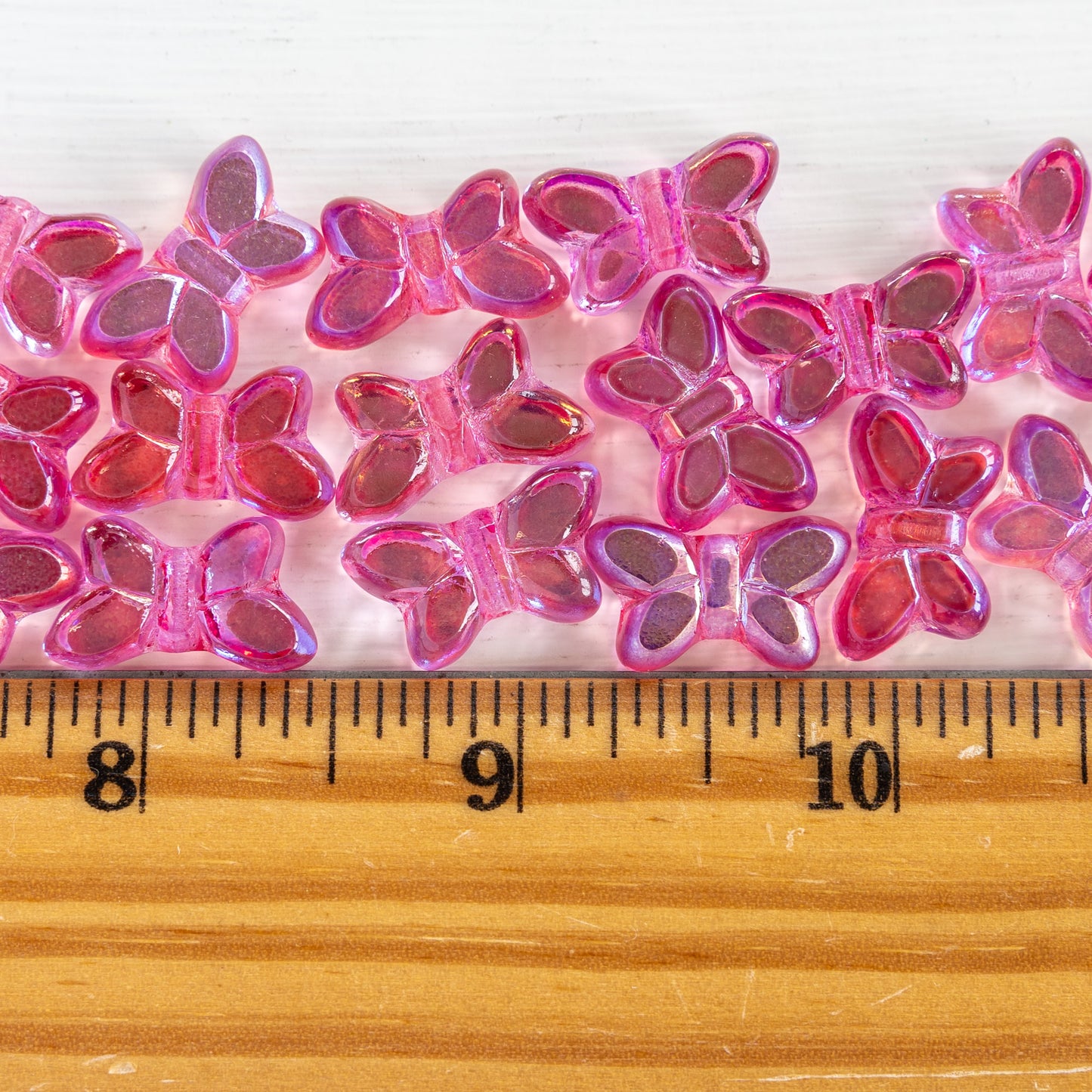 12x20mm Table Cut Butterfly Beads - Pink