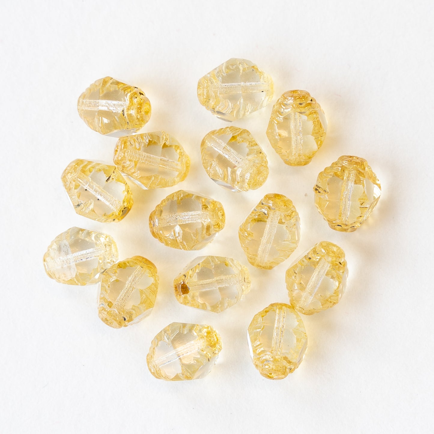 8x10mm Special Cut Bicone Beads - Mellow Yellow - 15