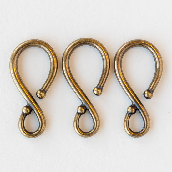 33mm Large Brass Hook Clasp - 1 Clasp – funkyprettybeads