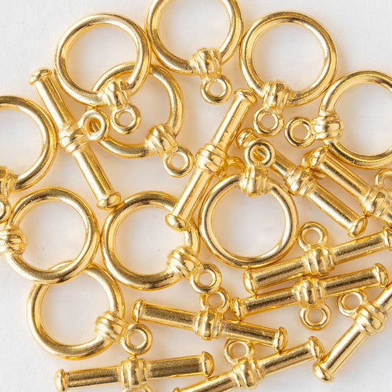 12.5mm Toggle Clasp - Gold Finish - 2 Clasps