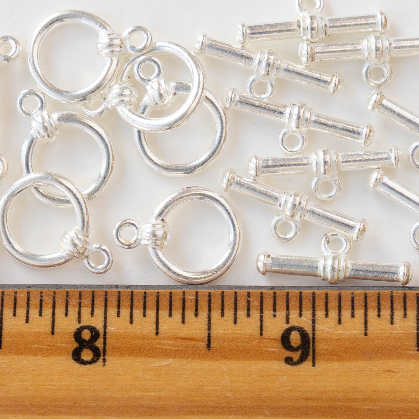 12.5mm Toggle Clasp - Silver Finish - 2 Clasps