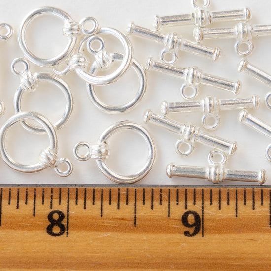 12.5mm Toggle Clasp - Silver Finish - 2 Clasps