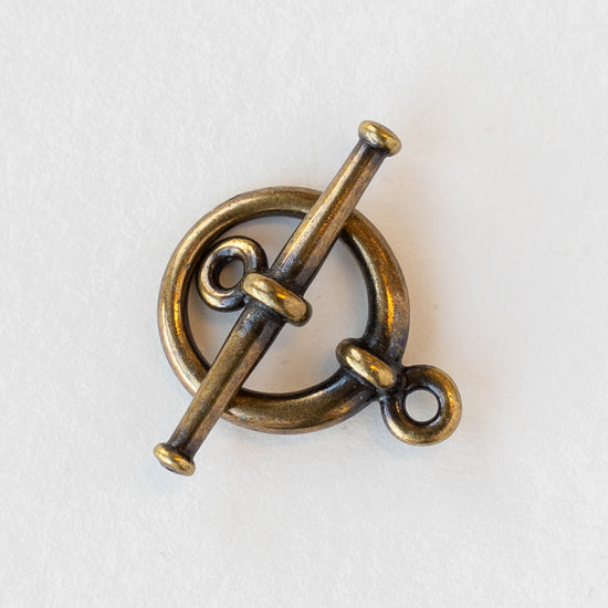 15.5mm Toggle Clasp - Antiqued Brass Finish - 1 Clasp