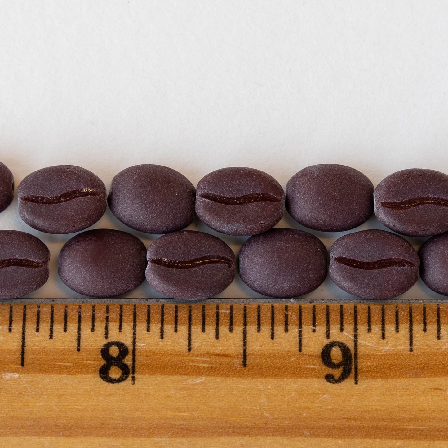 Coffee Bean Beads! - Matte Brown - 12 Beads