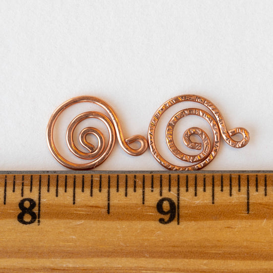Handmade Textured Copper Spiral - 2