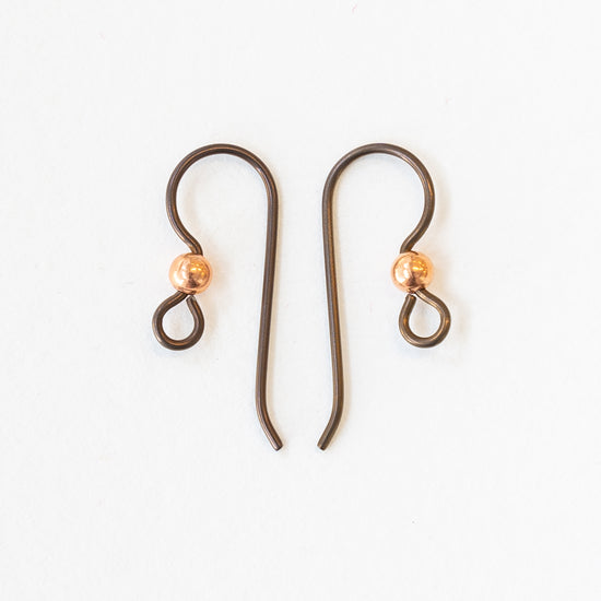 20g Niobium Copper Ear Wires with 3mm Ball Bead